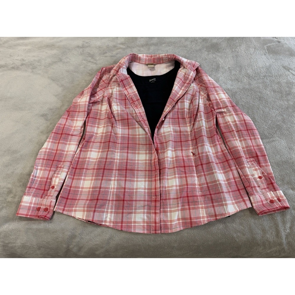 BUNDLE! Duluth Trading Co Women's  Plaid Button Down Long Sleeve & Tank Sz Large